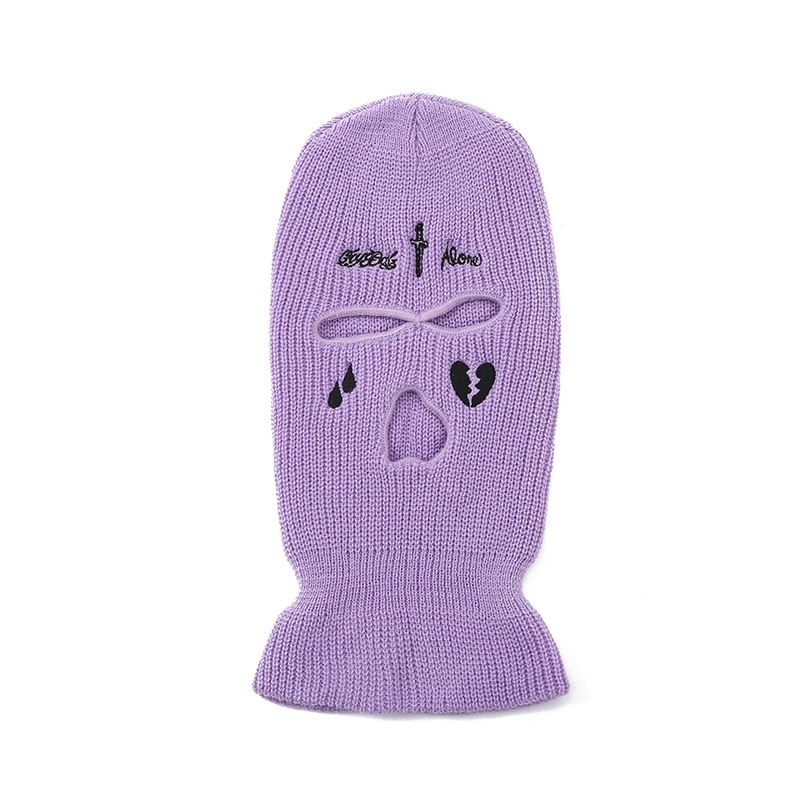 Berretto unisex in maglia a 3 fori - Cappello invernale in acrilico elasticizzato per uomo e donna - Protezione solare e scaldacollo - Sci, ciclismo, attività all'aperto_voghion.com