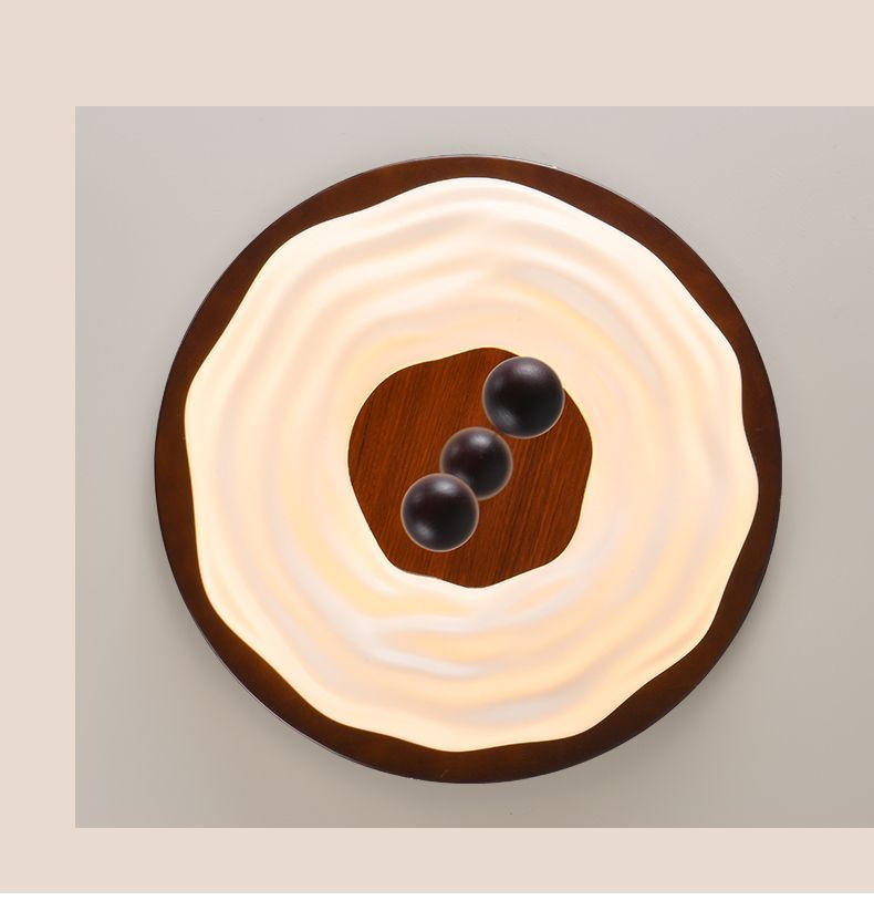 Lampada da soffitto in legno di noce, stile francese medio, color crema, creativa, per camera da letto principale e cameretta dei bambini_voghion.com