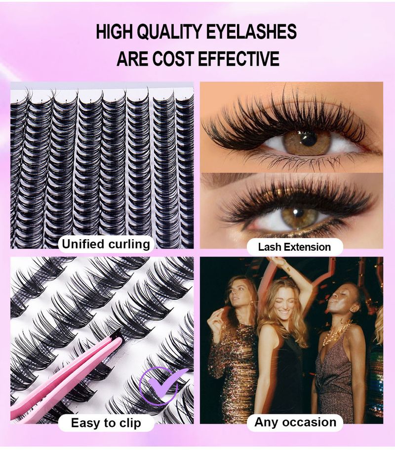 False Eyelashes Segmented False Eyelashes Dense And Natural 14 Rows 280 Clusters 30p Eyelashes Large Capacity Hot Melt Single Cluster Hair_voghion.com