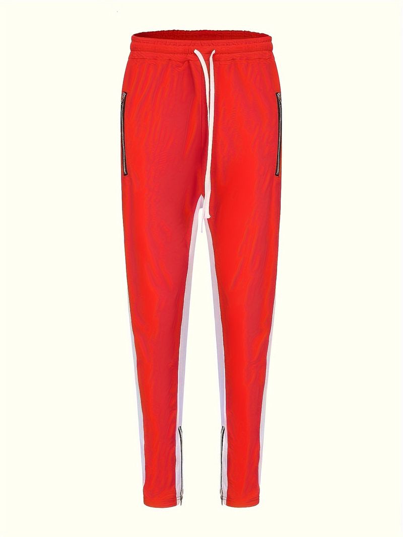 Pantaloni sportivi da uomo con cerniera e colori a contrasto_voghion.com