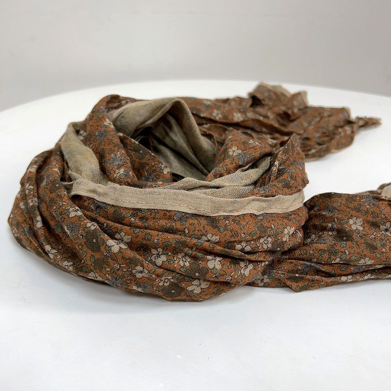 Sciarpa da donna in seta, stile coreano, sottile e traspirante, stile autunno-inverno, nuova moda floreale, versatile, artistica_voghion.com