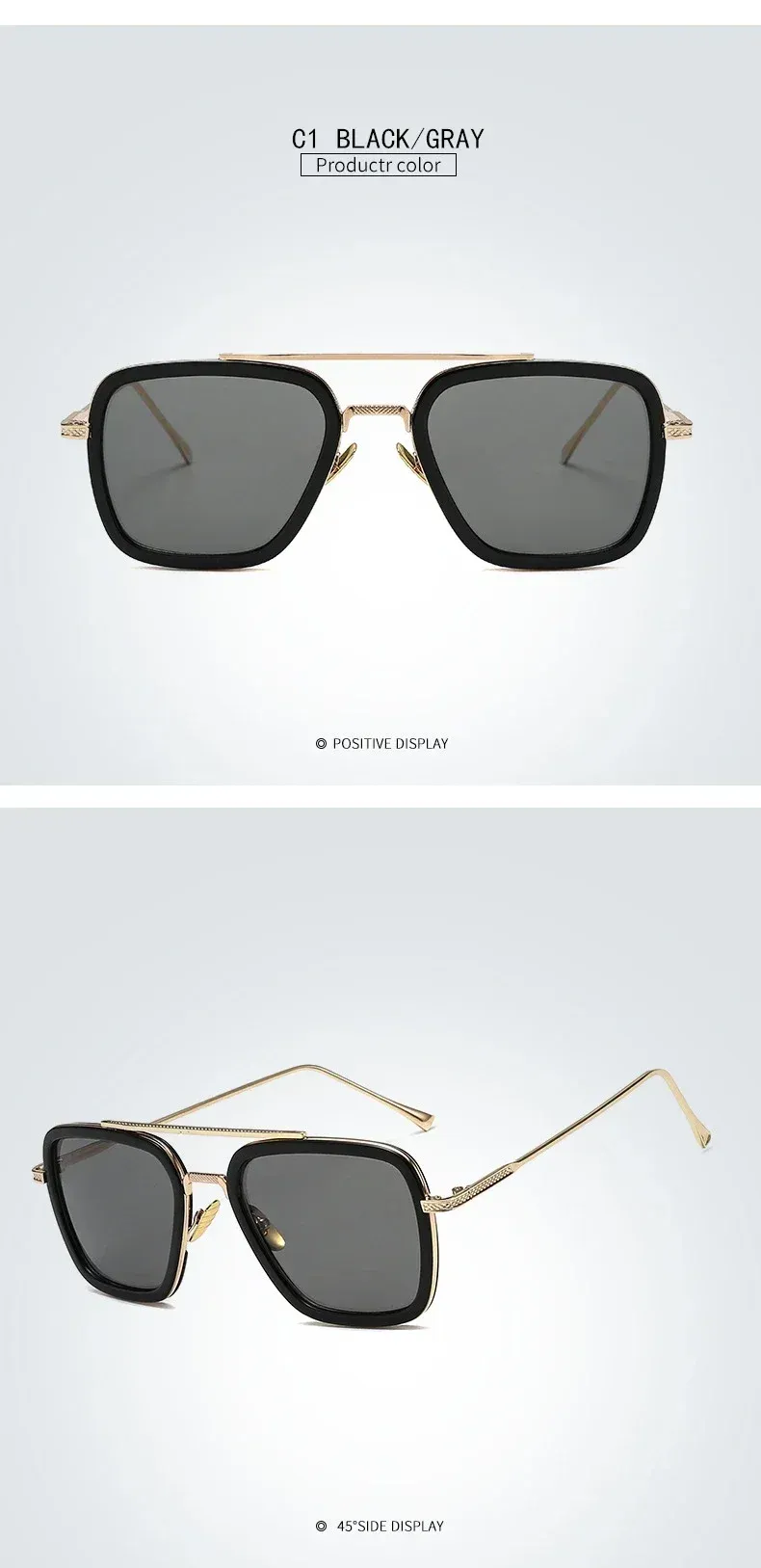 Luxus Quadrat Sonnenbrille Männer Frauen Marke Designer Retro Legierung Rahmen Große Sonnenbrille Vintage Gradienten Männlich Weiblich Oculos Feminino_voghion.com