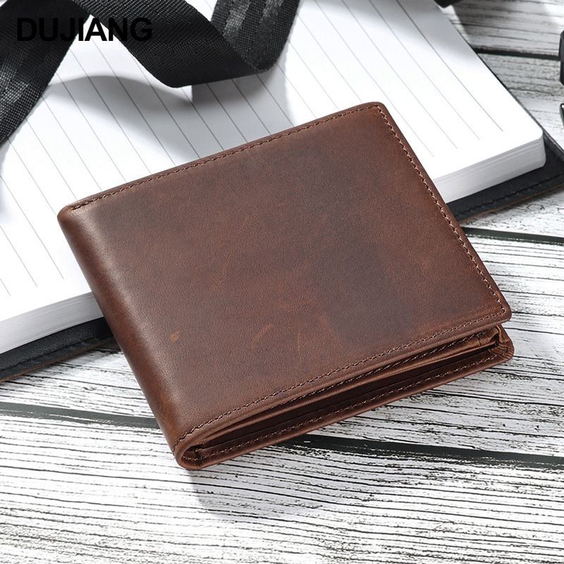 Genuine Leather Short Multi-Card Slot Business Simple Men's Wallet_voghion.com