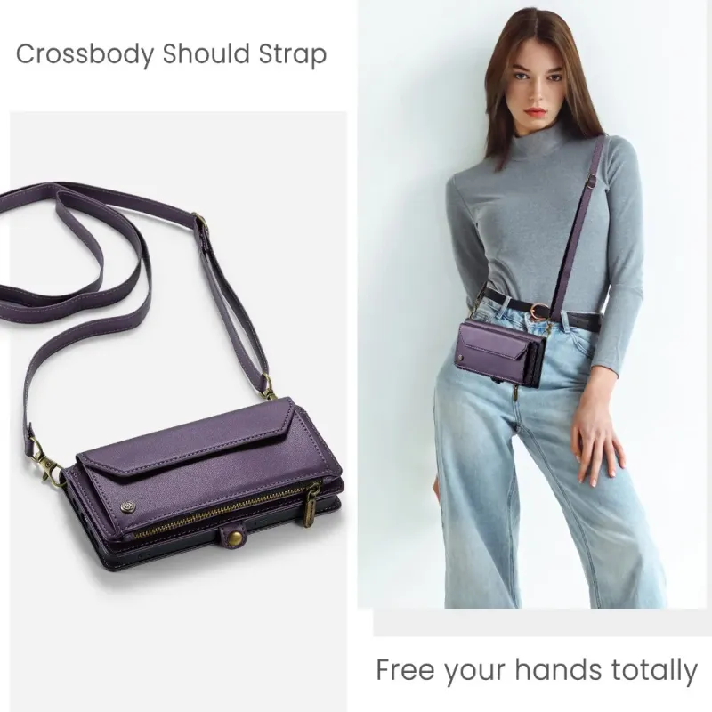 Crossbody Wallet Case priekš Samsung Galaxy S23 S21 FE S24 S22 Ultra Plus A55 A54 A53 A35 A34 A33 A25 A23 A15 A14 A13 5G_voghion.com