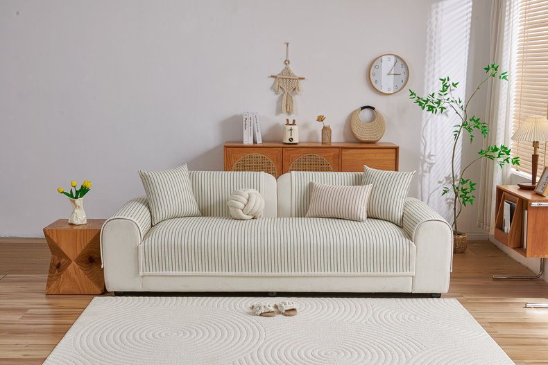 Premium Chenille Sofa Kussenhoezen & Kussensets – Moderne Gestreepte & Effen Beschermers voor 3-zitsbanken, Antislip & Ademend_voghion.com