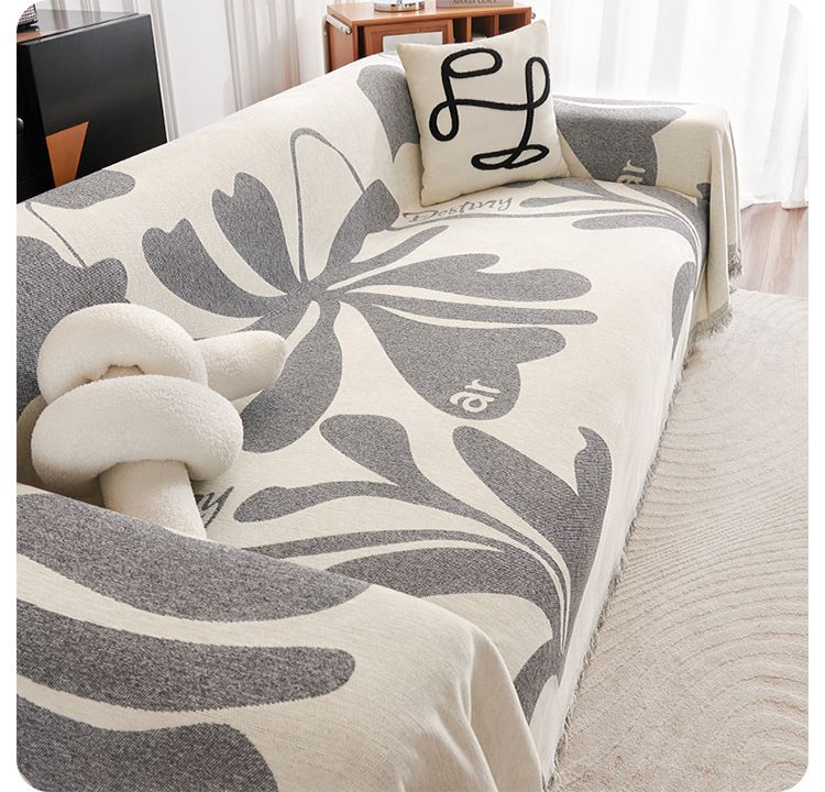 Bohemian Chenille Sofa Throw Blanket - Non-Slip Universal Cover For Couches (4-Season Use Stylish Design Soft & Cozy Machine Washable)_voghion.com