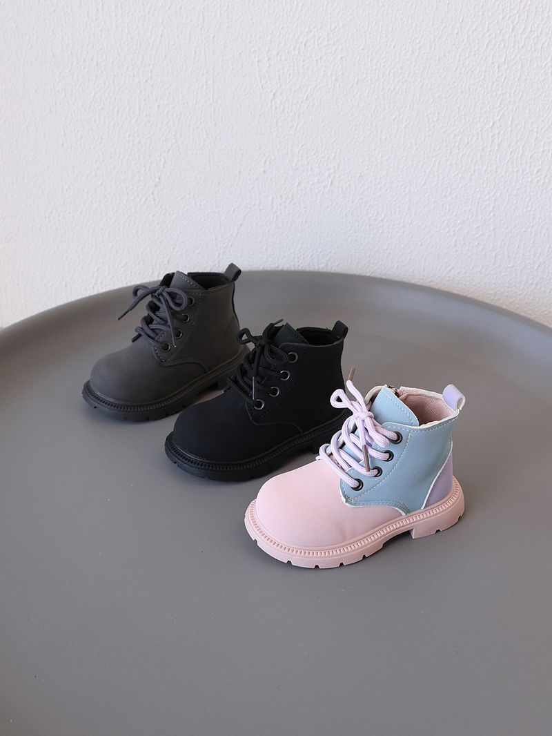 Scarpe da esterno impermeabili per bambine e bambini, in pelle, stile coreano, modello Martin, alla moda, primaverili e autunnali_voghion.com