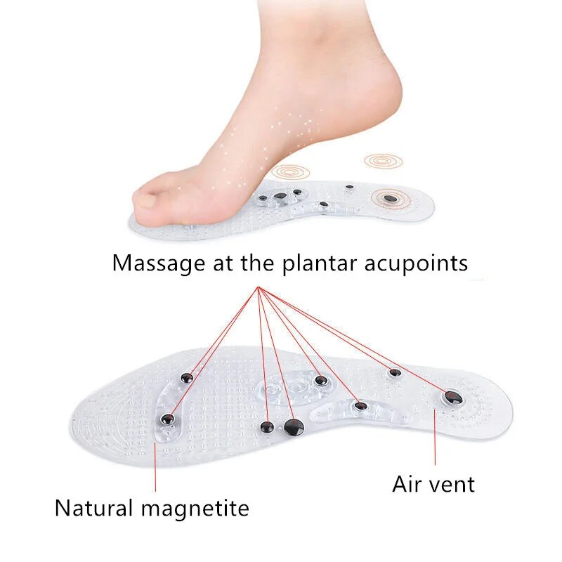 Massaggio magnetico unisex Cuscinetti per scarpe per digitopressione Solette dimagranti per terapia per la perdita di peso Massaggio ai piedi trasparente_voghion.com