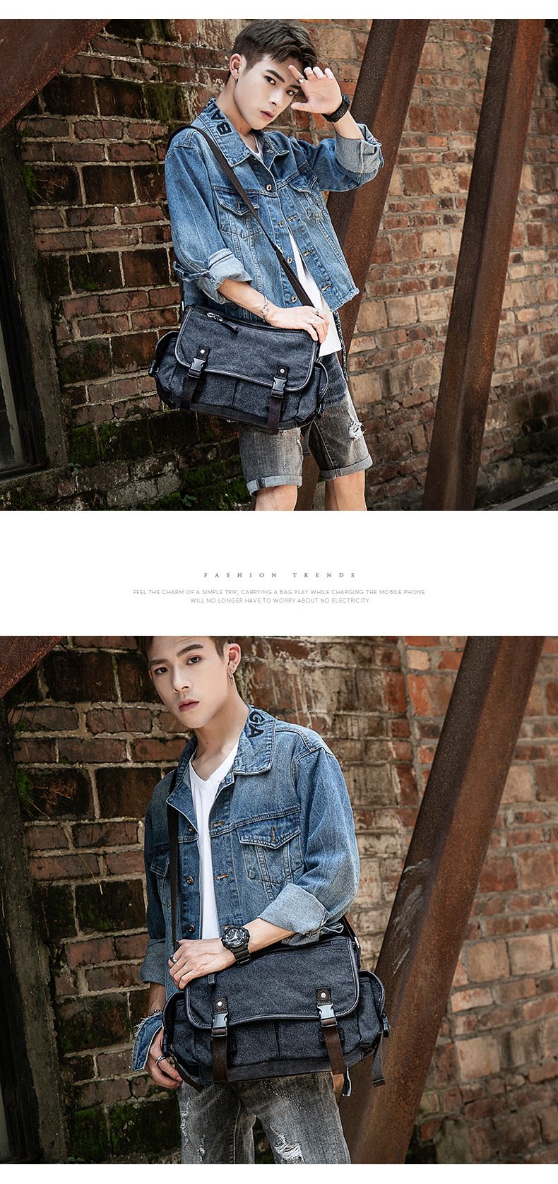 Borsa tote resistente all'usura di alta qualità, borsa a tracolla in tela, borsa a tracolla, borsa alla moda alla moda da uomo, borsa casual casual_voghion.com