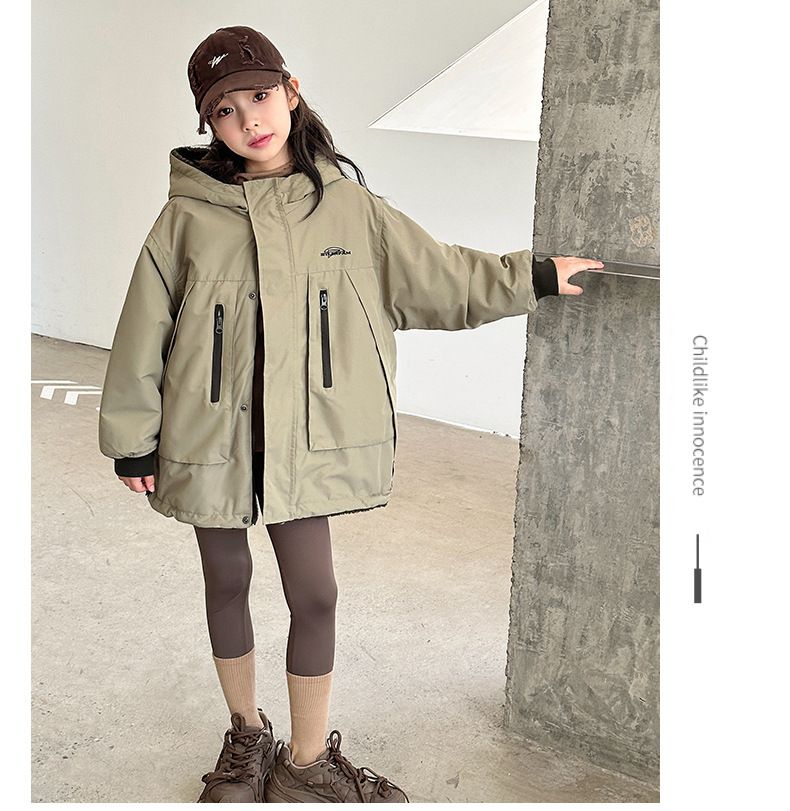 Reversible Kids Fleece Jacket – Korean-Style Windproof Outerwear For Boys & Girls (120-170cm, 3000mm Waterproof, Dual-Layer Warmth)_voghion.com
