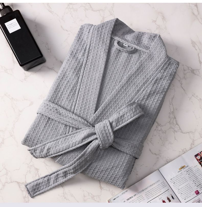 Toallas de baño de fibra suave, bata de baño de primavera y verano, estilo gofre, para hombre y mujer, de secado rápido._voghion.com