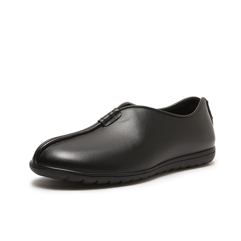Chaussures décontractées pour hommes, mocassins en cuir véritable à enfiler, semelle souple, première couche de cuir de vache_voghion.com