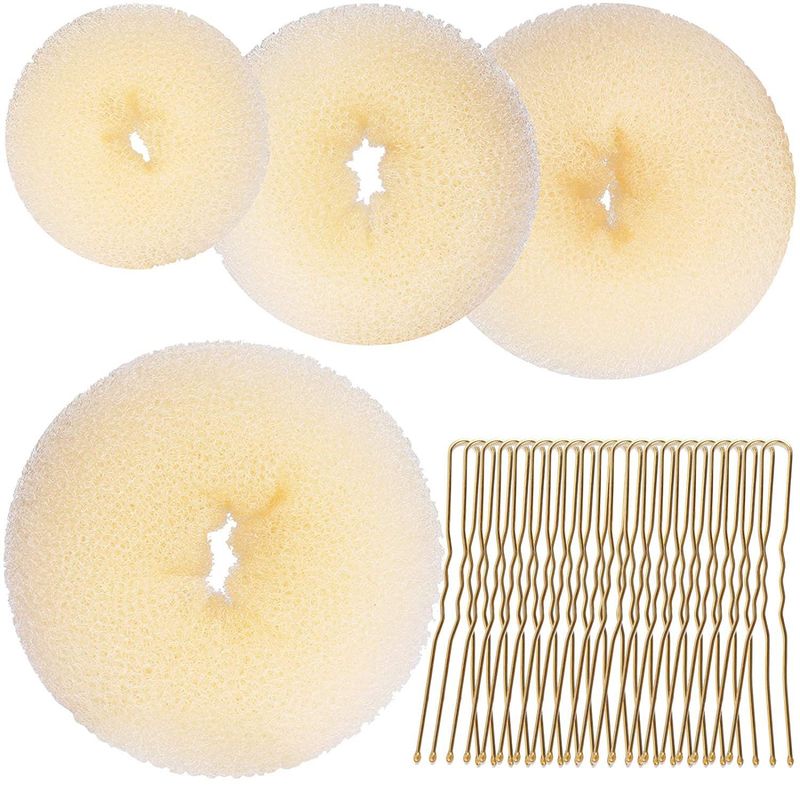 Set di strumenti per intrecciare i capelli con chignon, accessori per capelli, strumenti per intrecciare i capelli a forma di bocciolo di ciambella_voghion.com