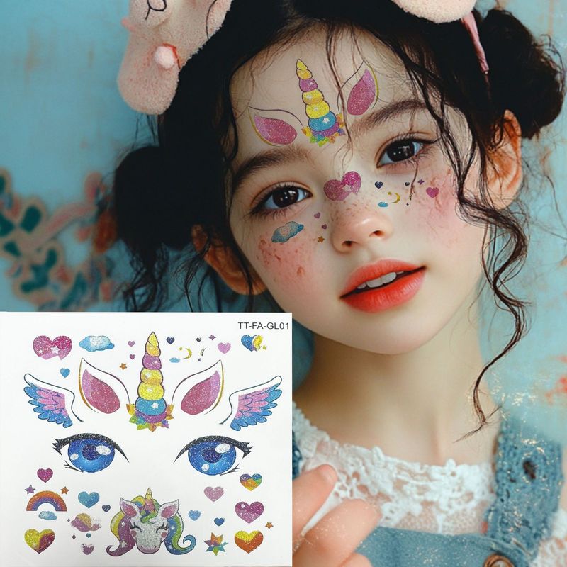 Adesivi per tatuaggi temporanei per bambini - Tatuaggi impermeabili con farfalle colorate e fiori per bambini. Trucco per feste sicuro e facile da applicare._voghion.com