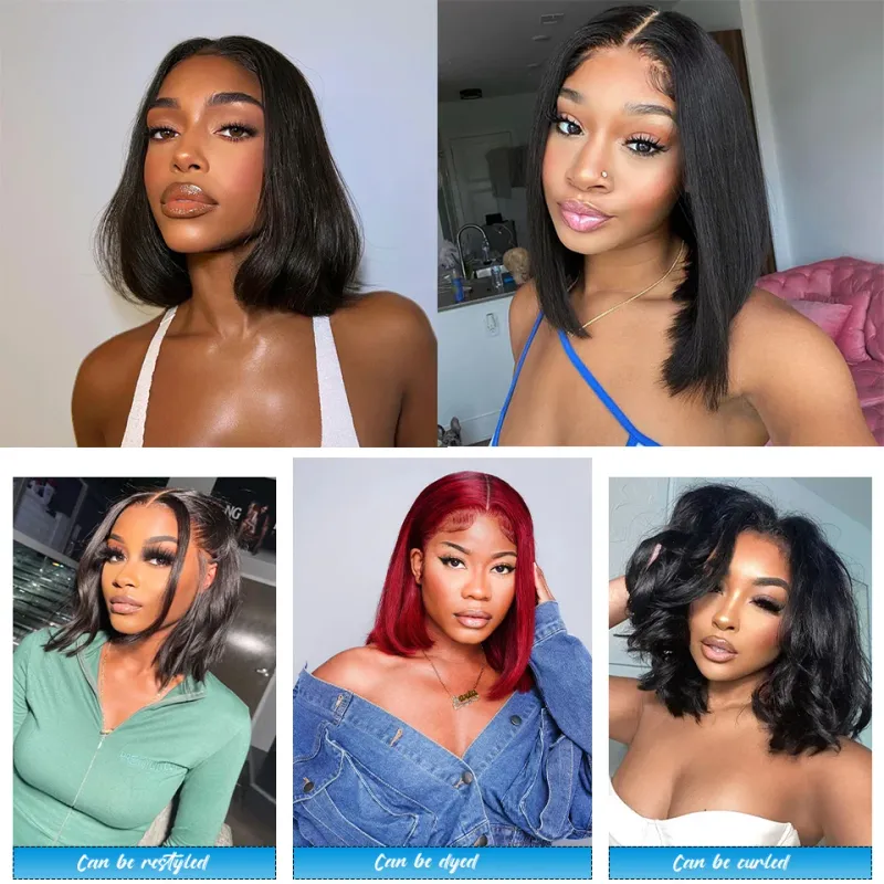 Parrucche Glueless Straight BOB 13X4 Parrucca Frontale in Pizzo per Donna Capelli Umani Brasiliani_voghion.com