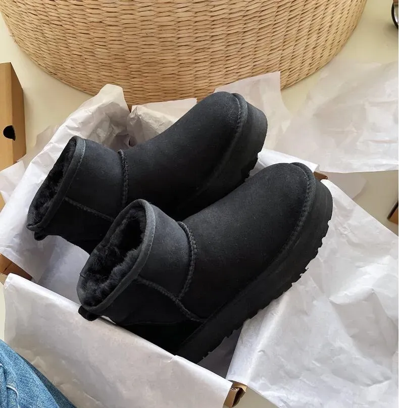 Stivali da neve con plateau mini australiani da donna, con suola spessa, caldi stivali da neve in pelliccia, stivaletti australiani morbidi e morbidi, Tazz_voghion.com