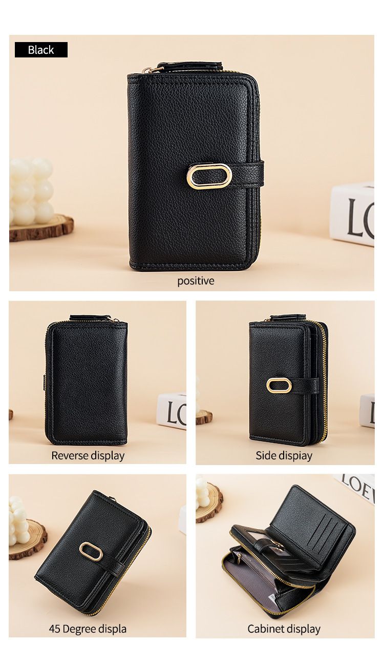 Purse Wallet Clutch Bag Women's Purse Zipper Coin Purse Lychee Print Multi-function Money Clip Large Capacity Card Bag For Women_voghion.com