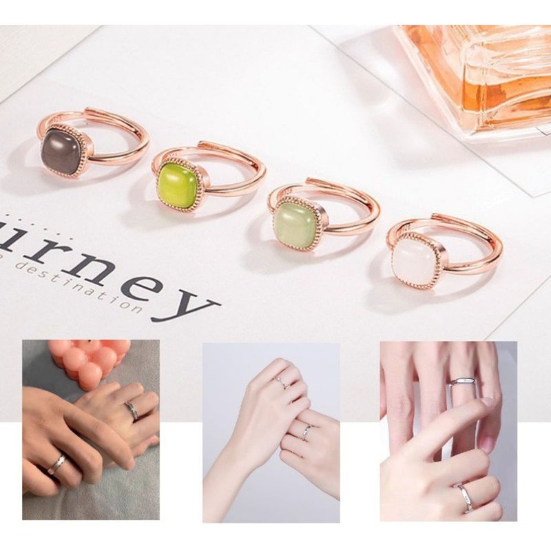 Zirkonia Diamant mit einem Paar verstellbarer lebendiger Münder für Männer und Frauen Paare S Reines Silber Paar Ring Mode_voghion.com