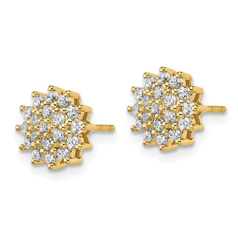 14k 1/2 Carat Lab Grown Diamond VS/SI+ G+ Complete Cluster Post Earrings_voghion.com