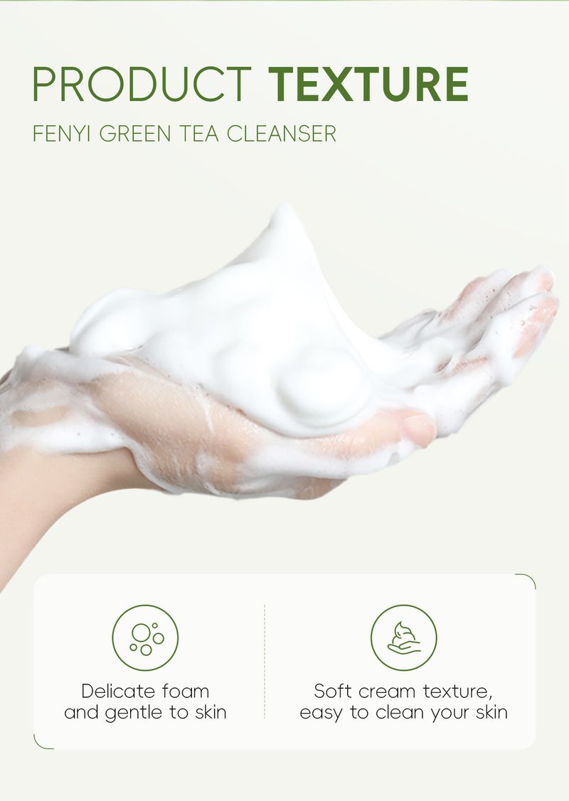 FENYI Green Tea Facial Cleanser 50g Hydrating Cleanser_voghion.com