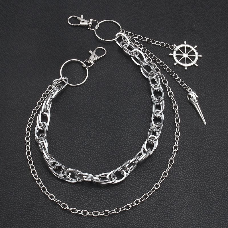 Accessory Personality Rudder Pendant Metal Waist Multi-layer Pants Chain Pointed Beak Bird Head Decoration_voghion.com