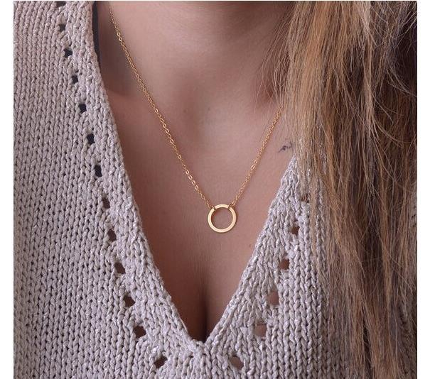 Kleine ring schlüsselbein kette anhänger frauen einfache kurze Joker halskette mode süße Japanischen Koreanischen Zubehör Großhandel_voghion.com