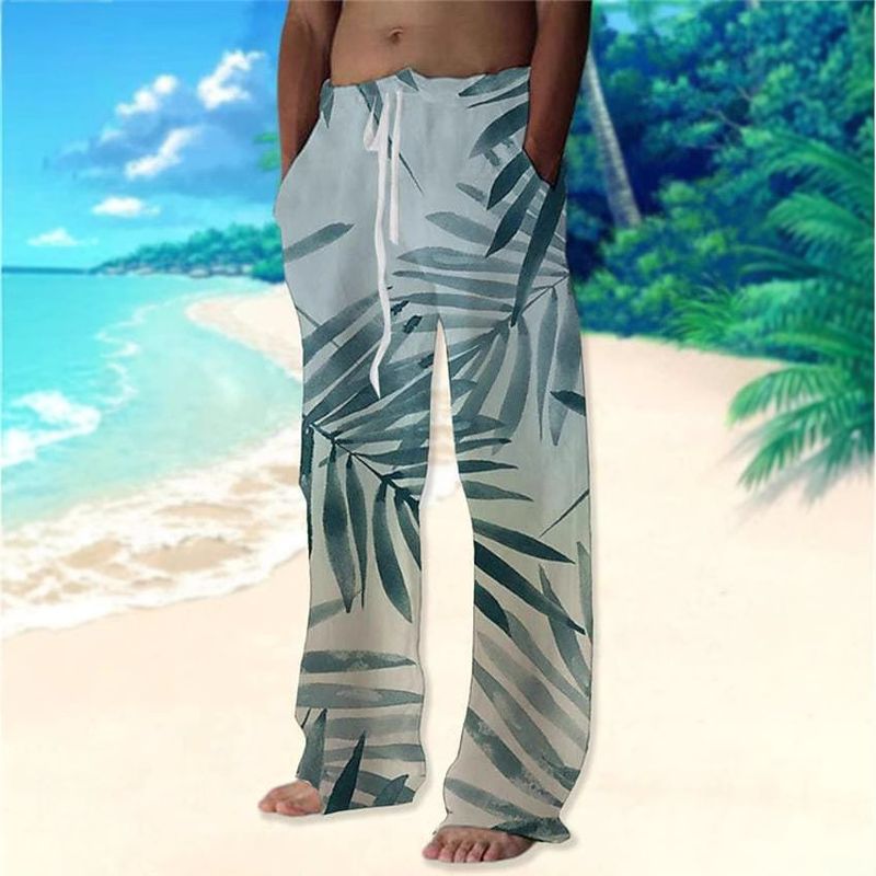 Premium Products 2024 Herren-Sporthose mit Kokosnussbaum-3D-Digitaldruck, Freizeithose, Hawaii-Strandhose_voghion.com