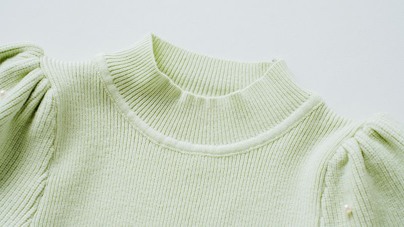 Otroška oblačila za deklice, pulover z bisernimi rokavi in jagnječjim vzorcem, otroški vsestranski pulover z dolgimi rokavi in lanternskimi rokavi, enobarvni, jesenski in zimski_voghion.com