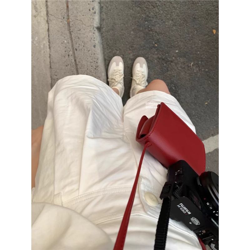 Borsa a busta rossa super carina, così alla moda, mini porta carte, stile semplice ed elegante, tracolla singola_voghion.com