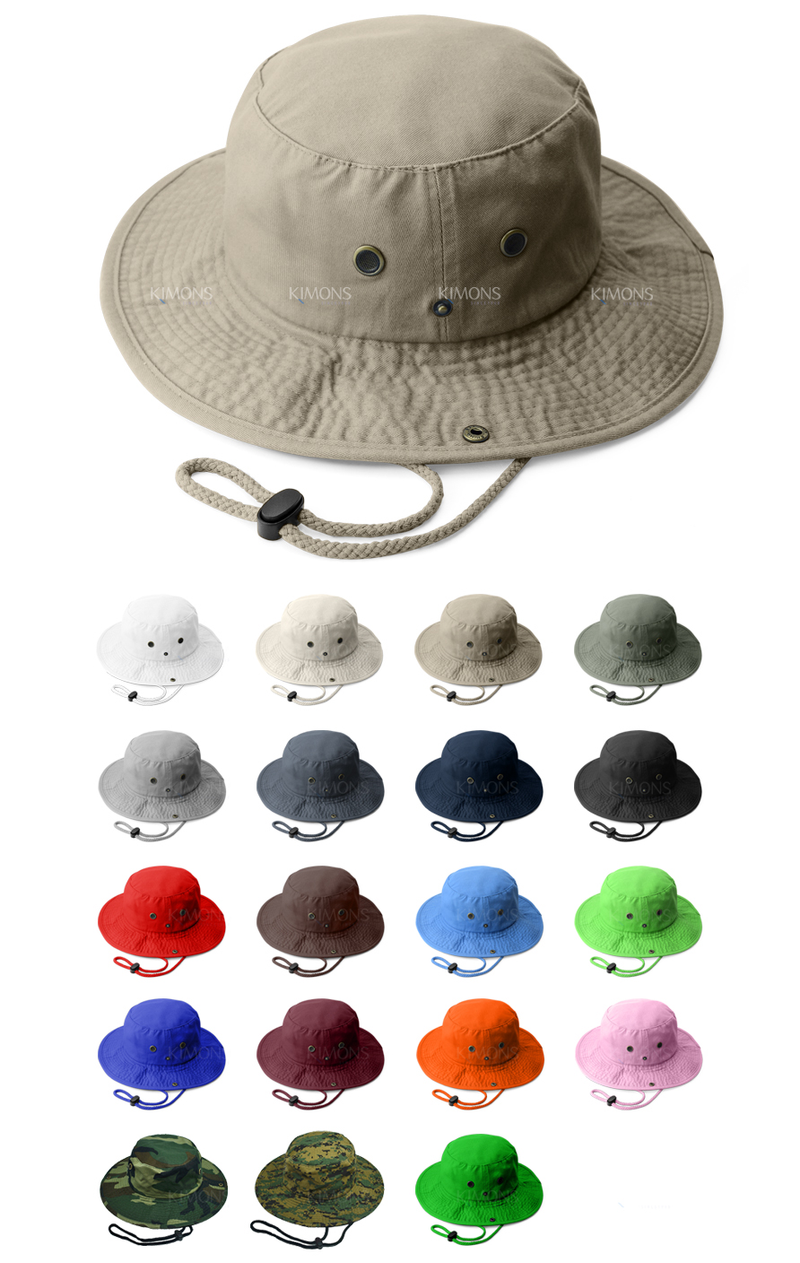Cappello da pescatore unisex 100% cotone Pesca Campeggio Safari Boonie Cappello estivo con tesa da sole_voghion.com