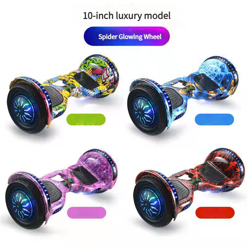 10-calowy samobalansujący samochodzik dla dorosłych, 7-calowy dwukołowy, inteligentny elektryczny samochodzik balansujący z kierownicą dla dzieci w wieku 7-12 lat_voghion.com