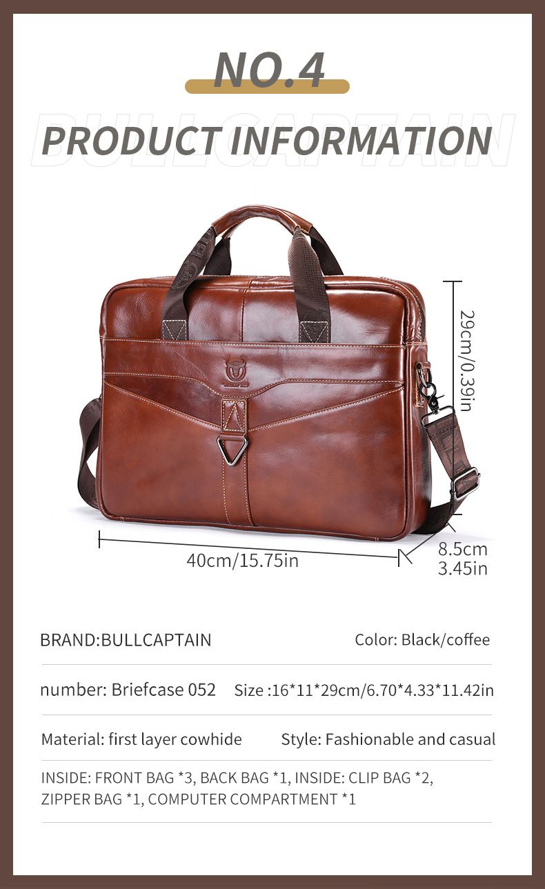 Borsa da uomo d'affari Captain Niu, borsa a tracolla alla moda, primo strato in pelle bovina, borsa da uomo multifunzionale di grande capacità_voghion.com