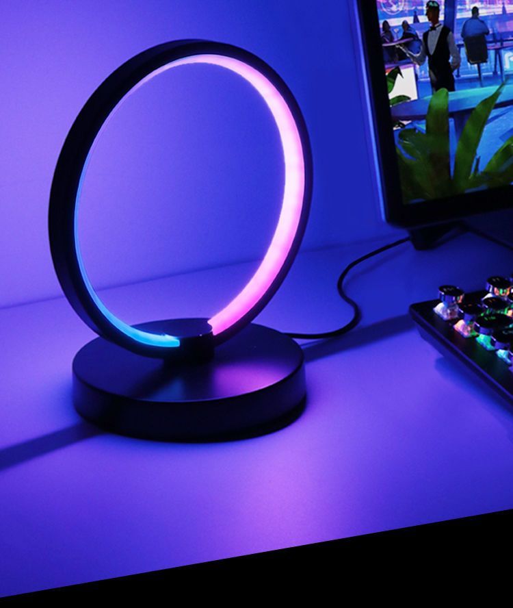 Atmosphere Light Bedroom RGB Desk Lamp Cyberpunk Style Room Gaming Computer Desktop Decoration Bedside LED Tech Sense_voghion.com