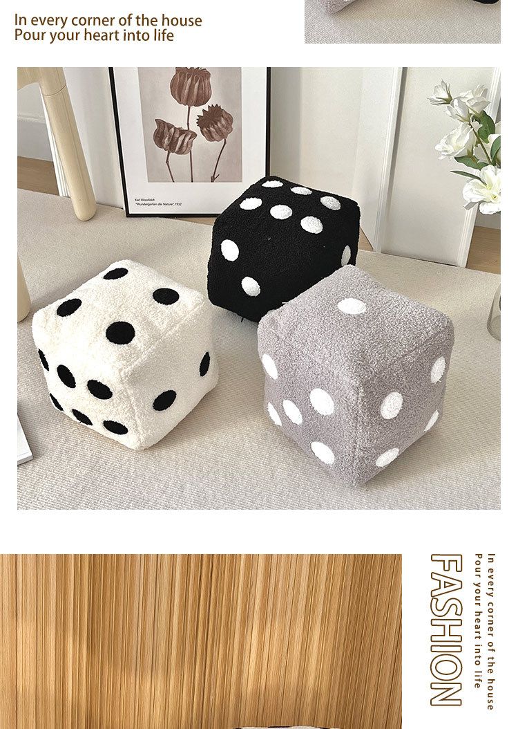Würfelförmiges Plüsch-Sofakissen – lustiges Dekokissen für Sofa/Bett/Boden (weich und kuschelig, minimalistische Heimdekoration, 30,5 x 30,5 cm, maschinenwaschbar)_voghion.com