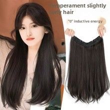 Parrucca da donna con capelli lunghi e ricci, pezzo unico, alto livello, francese, riccio, soffice, aumento invisibile, pezzo di estensione dei capelli senza soluzione di continuità_voghion.com