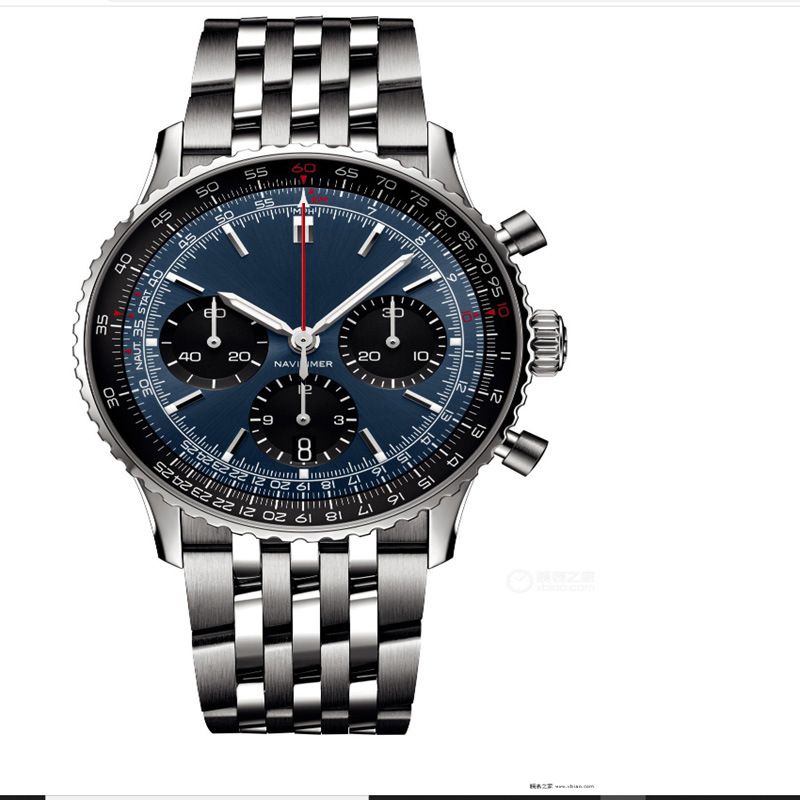 2023 Men's Six Needle High Quality Timing Quartz Steel Band Centennial Watch_voghion.com