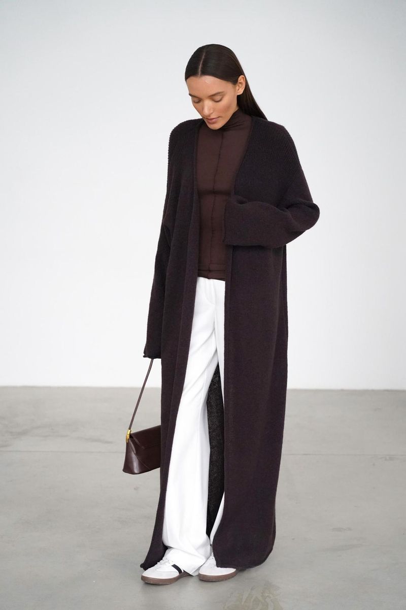 Transparenter Duster-Cardigan aus Strick – Langer Überwurf mit V-Ausschnitt für Boho-Urlaube und Street-Styling (Einheitsgröße) – Frühlings-Pastellkollektion_voghion.com