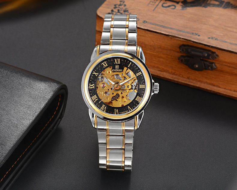 New Fashion Trend Men's Double sided Hollow Fully Automatic Mechanical Watch_voghion.com