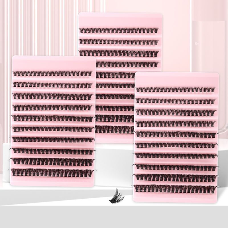 Faux cils segmentés en grappe unique, faux cils 30D 100D, naturels, épais, courbés en D, greffés_voghion.com