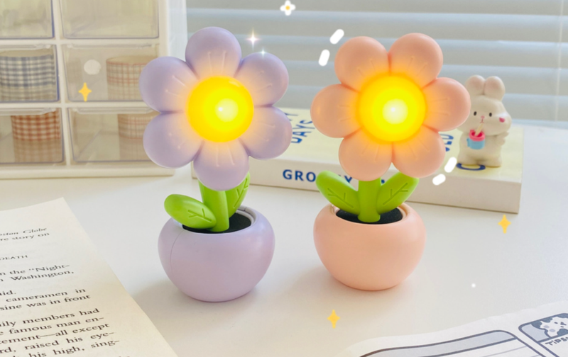 Mini grazioso fiore camera da letto creativo ornamento comodino crema colla fai da te luce notturna regalo di laurea lampada da tavolo_voghion.com
