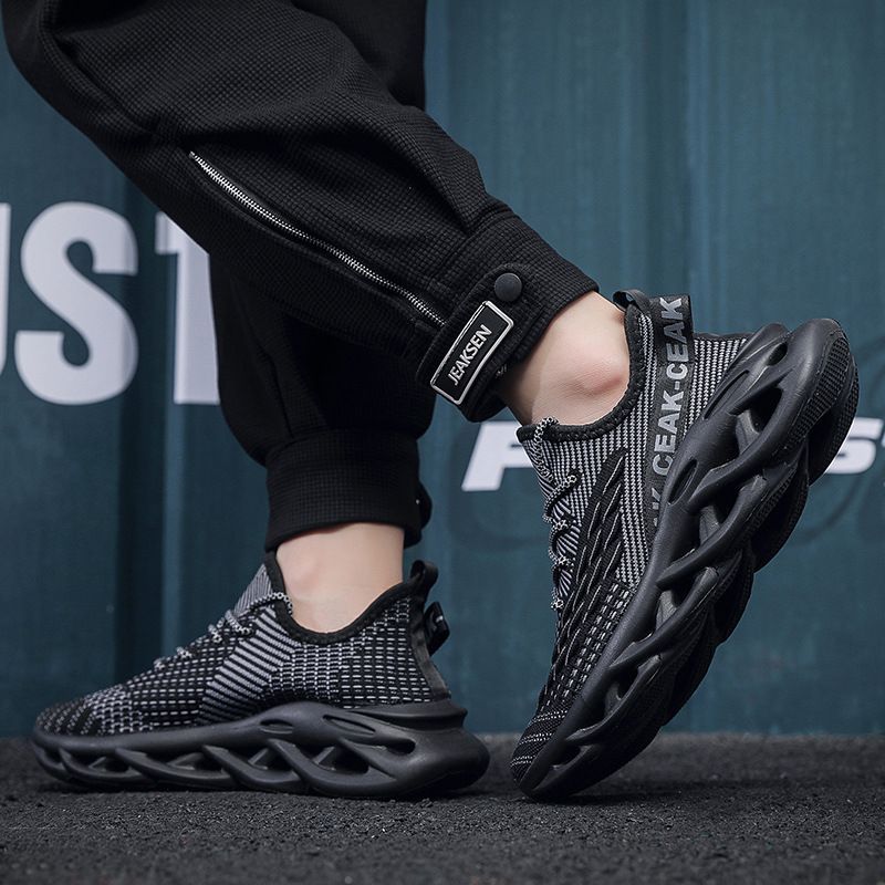 Herrenschuhe große Fischschuppen fliegende gewebte Sportschuhe Sommer dicke Sohlen trendige Herrenschuhe hochwertige kalte klebrige Kokosnussschuhe Männer_voghion.com
