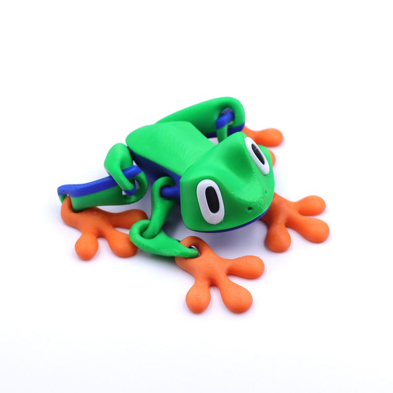 Giocattolo da scrivania snodabile a forma di rana - Figura magnetica a forma di rana stampata in 3D con giunti mobili, perfetta per decorare frigorifero e ufficio_voghion.com