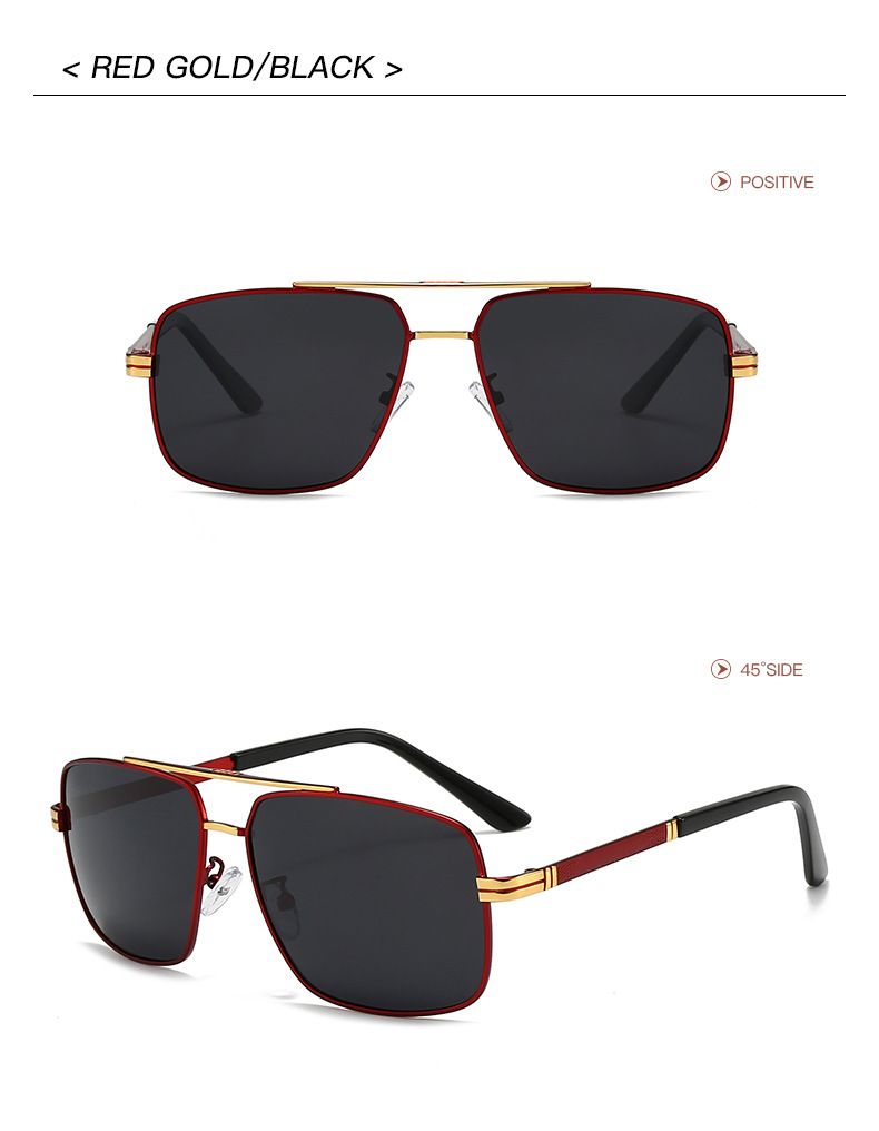 New men's polarized fashionable trendy square frame sunglasses, driving and outing sunglasses 551_voghion.com