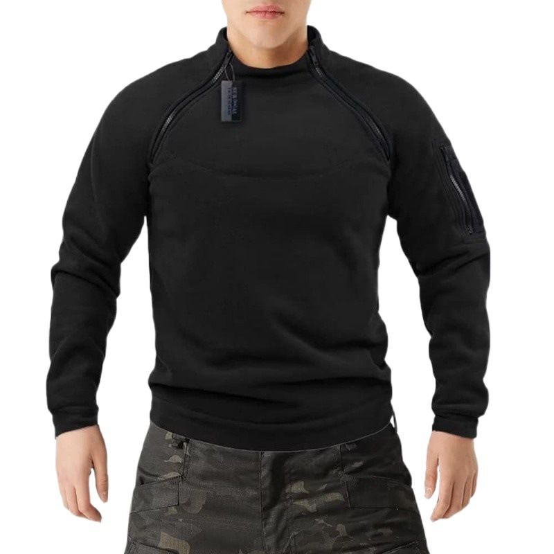 Taktischer Kapuzenpullover für europäische Herren, neue Jagdjacke für den Frühling, warmer und atmungsaktiver Fleecepullover mit seitlichem Reißverschluss_voghion.com