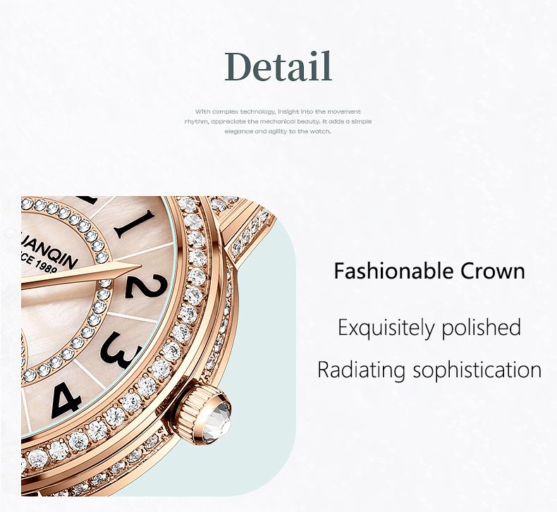 GUANQIN Watches For Women Luxury Mechanical Watch Skeleton Crystal Bezel Leather Strap Leisure 30M Waterproof Lady Wristwatches_voghion.com