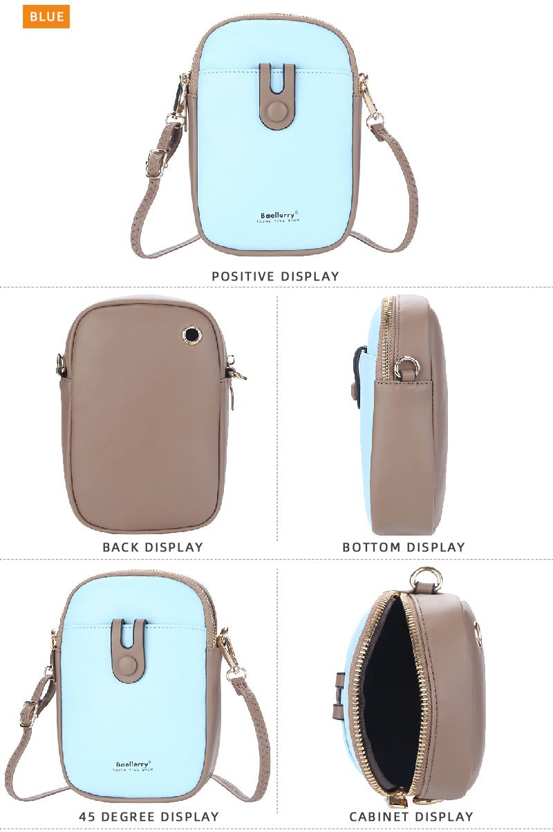 Borsa per cellulare Baellerry, borsa da donna alla moda con cerniera, portamonete, piccola borsa a tracolla, versatile, mini borsa da donna_voghion.com