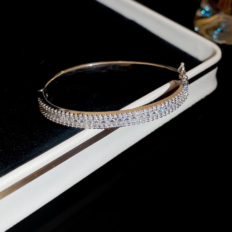 Fivela retangular de zircônia com personalidade feminina, temperamento simples e frio, pulseira de nicho e alta qualidade_voghion.com