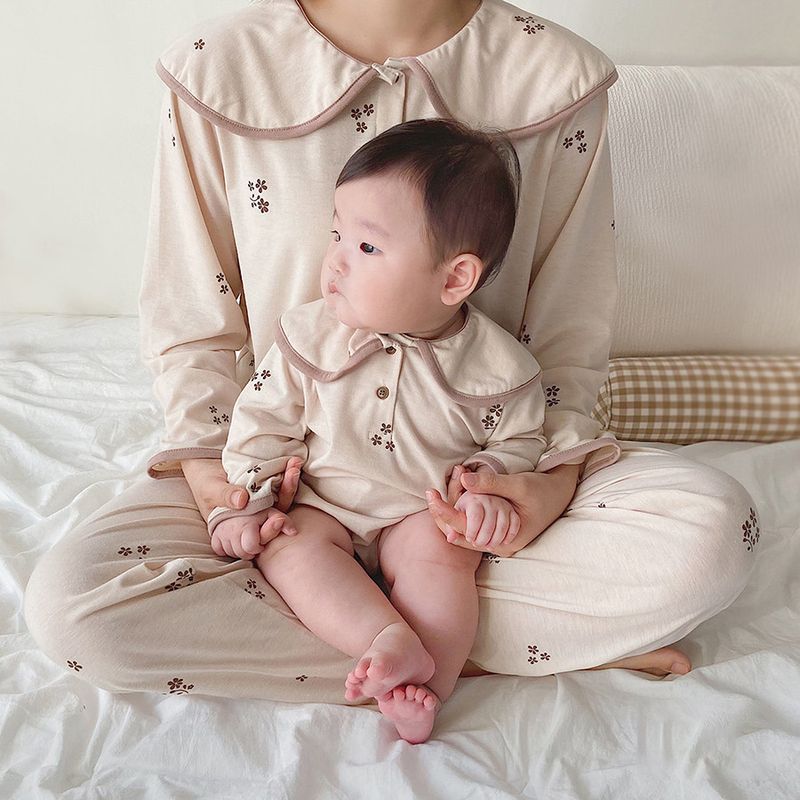 Pijamas para niños de estilo coreano Minicowmother, ropa de otoño e invierno para el hogar, ropa antibacteriana con aire acondicionado para bebés, traje para niños_voghion.com