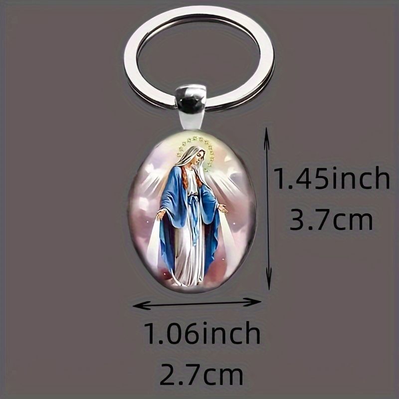 Modischer ovaler Engel-Schlüsselanhänger, Unisex, geeignet als Geschenk für Partner, Familie, Paare_voghion.com