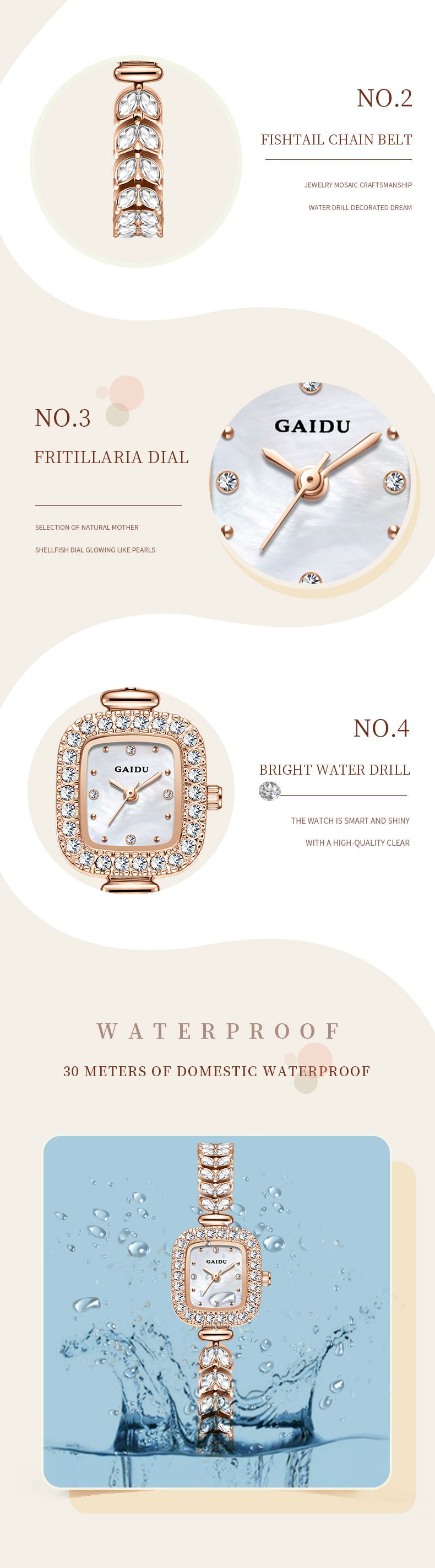Elegant Square Diamond Accent Quartz Watch For Women - Stainless Steel & Alloy Band, Water Resistant, Fashionable Jewelry Clasp_voghion.com